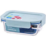 LocknLock The Clear Glas Frischhaltedose 380 ml blau - Ofenform mit Deckel, mikrowellengeeignet, BPA-frei