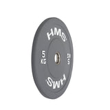 Hantelscheibe 5 kg Gummiert 50 mm Bumper Plate, 2 Stück | HMS CBR05