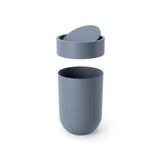 Umbra Touch Abfalleimer 6 L mit Schwingdeckel, in Schieferblau, Kosmetikeimer, Papierkorb, Badezimmereimer