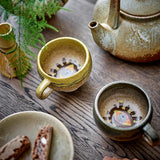 Bloomingville Oculus Tasse aus Steingut in Bunt 220 ml – 2er Set Tassen für Küche und Tischdeko