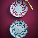 Bloomingville Siffer Teller Bunt Steingut 2er Set Weihnachtsteller 16 cm