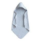 Mushie Baby-Kapuzenhandtuch, Baby Blue, aus 100% Bio-Baumwolle