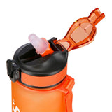 NILS CAMP Trinkflasche Tritan 1000 ml mit Strohhalm orange-blau für Outdoor Sport Reisen