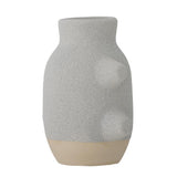 Bloomingville Birka Vase weiß L14 cm aus Keramik – dekorative Vase für Wohnzimmer & Tischdeko