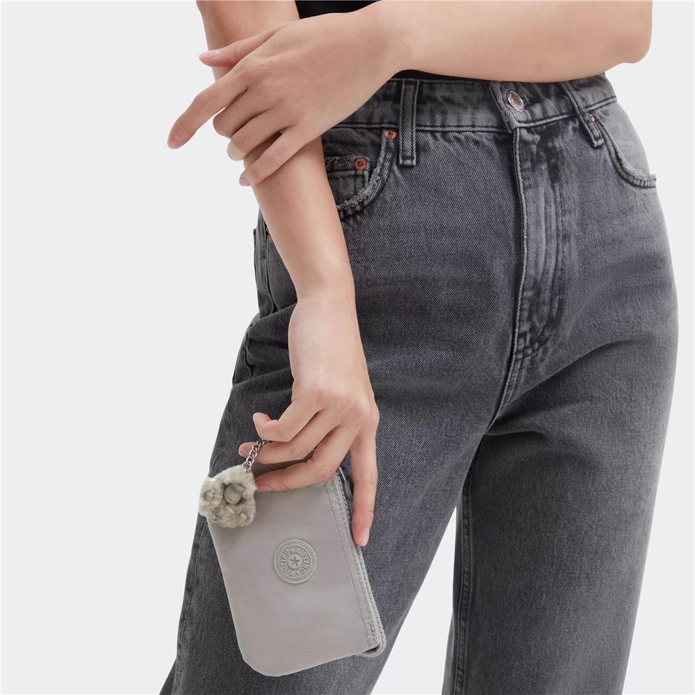Kipling CREATIVITY S, kleine Geldbörse, Grey Gris (grau), Portemonnaie mit Reißverschluss