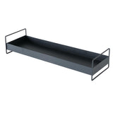 BOLTZE Tablett Wolga 2er Set Metall schwarz rechteckig mit Henkel modern