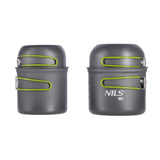 NILS CAMP Camping Kochgeschirr Set XL - leichtes Outdoor Topfset aus Aluminium für Camping & Trekking