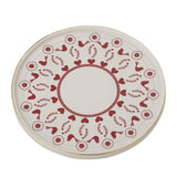 Bloomingville Jolly Tortenständer – Steingut-Kuchenplatte Ø26 cm mit rotem Weihnachtsmotiv, dänisches Design