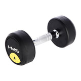 Kurzhantel 4 kg gummiert rund Schwarz | HMS HG PRO