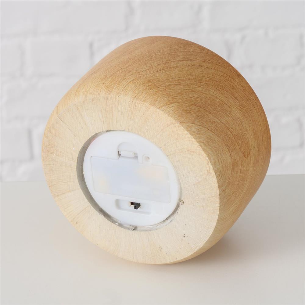 BOLTZE LED Kerze Yuna Beton Wachs natur weiß rund Timer warm