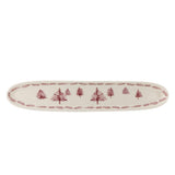 Bloomingville Wonderland Servierplatte Rosa Steingut Weihnachtsplatte 35 cm