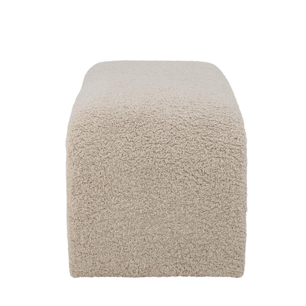 Bloomingville Bobbie Bank aus Bouclé in Natur – gepolsterte Sitzbank fürs Wohnzimmer