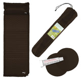 NILS CAMP selbstaufblasende Campingmatte 190 cm in schwarz mit Kissen Isomatte Outdoor Festival