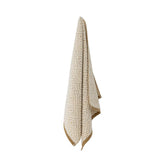 Bloomingville Malou Handtuch – Naturfarbenes Baumwollhandtuch mit Kontrastkante, 100x50 cm