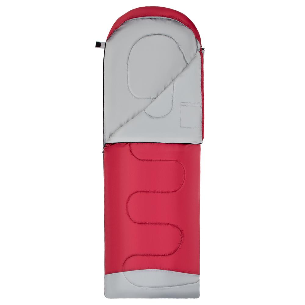 NILS CAMP Schlafsack Größe L Dunkelrot-Grau - Mumienschlafsack für Outdoor, Trekking & Camping