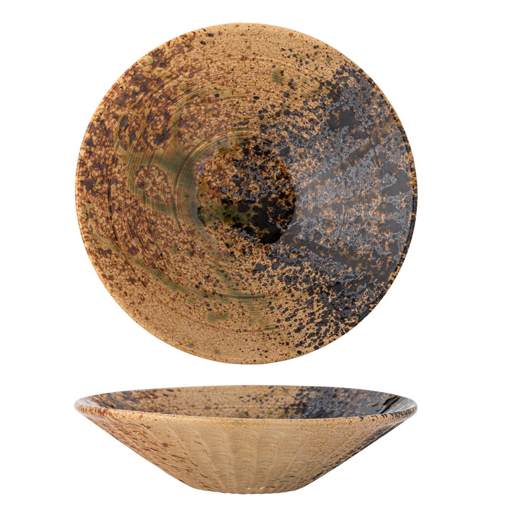Bloomingville Larken Servierplatte Steingut reaktive Glasur 25 cm