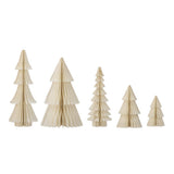 Bloomingville Milan Deko-Baum Weiß Papier 5er Set Weihnachtsdeko Faltbaum