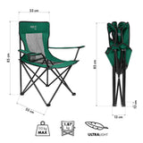 NILS CAMP Campingstuhl klappbar Grün - leichter Klappstuhl für Garten, Strand, Festival & Camping