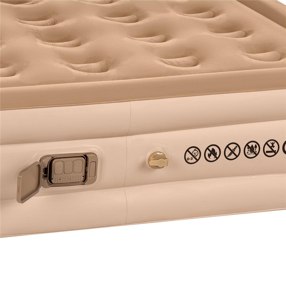 NILS CAMP Campingmatratze Doppelbett beige 200x145x35 cm mit elektrischer Pumpe Gästebett
