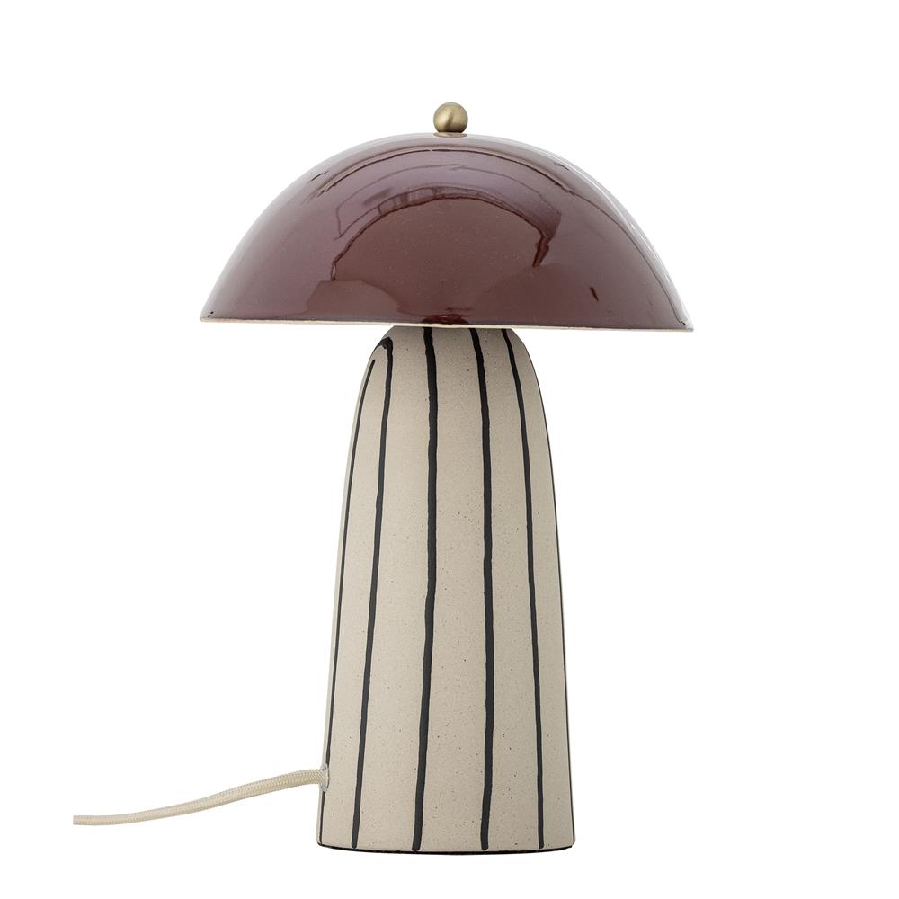 Bloomingville Arvid Tischlampe bunt - Keramik Lampe mit Schirm für Wohnzimmer & Tischbeleuchtung