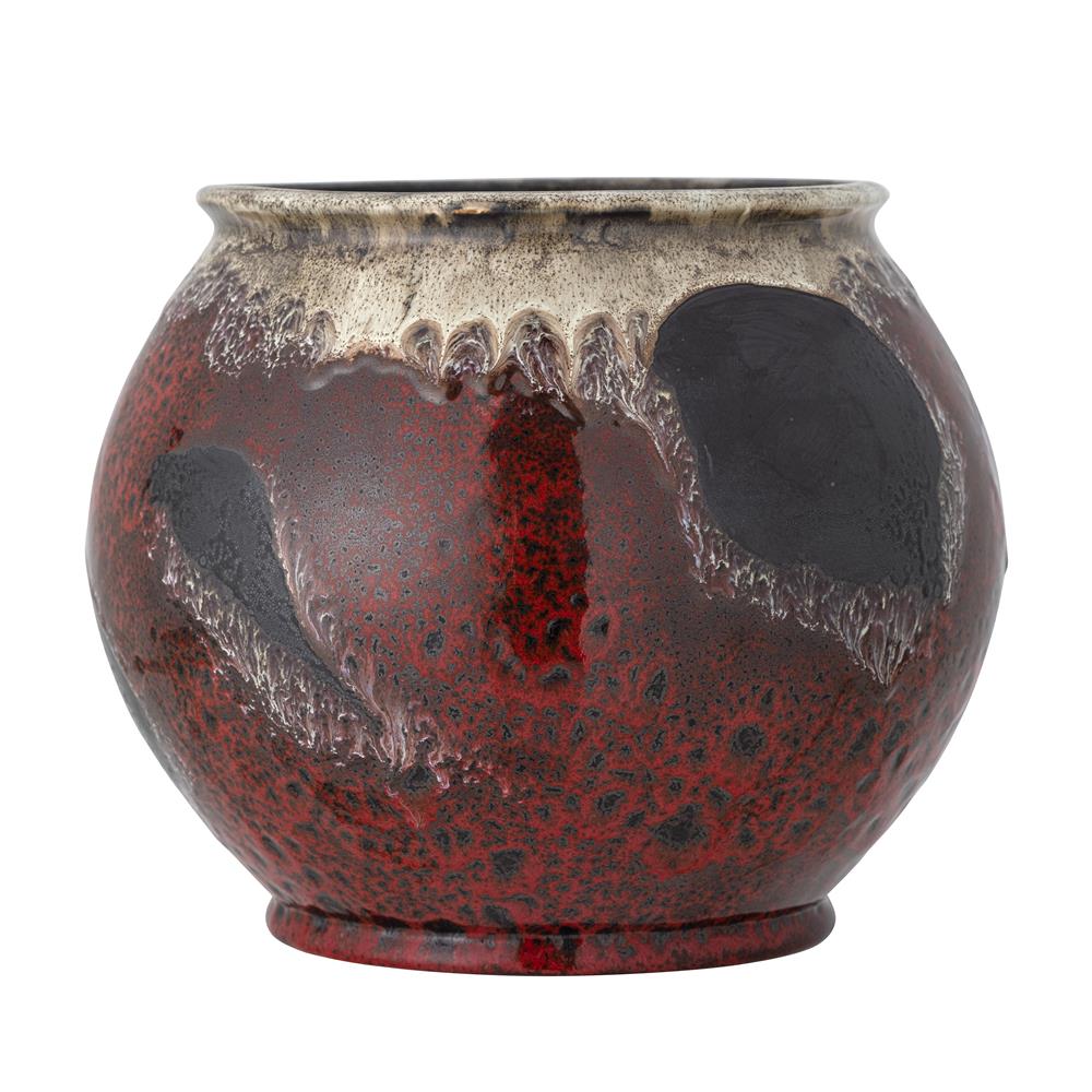 Bloomingville Souha Blumentopf, Rot, Steingut D29xH24 cm