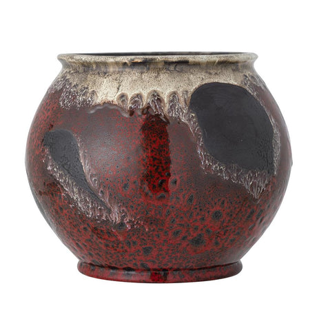 Bloomingville Souha Blumentopf, Rot, Steingut D29xH24 cm