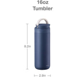 LocknLock Edelstahl Trinkflasche 475ml Navy, rutschfest, leicht, Griff