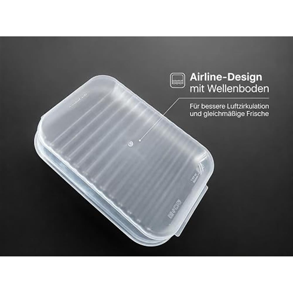 LocknLock Frischhaltedosen 6er Set 1.2L, Transparent, BPA-frei, Rechteckig, Gefriergeeignet bis –20 °C