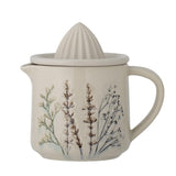 Bloomingville Bea Zitronenpresse, Natur, Steingut, mit Blumenmotiv, dänisches Design