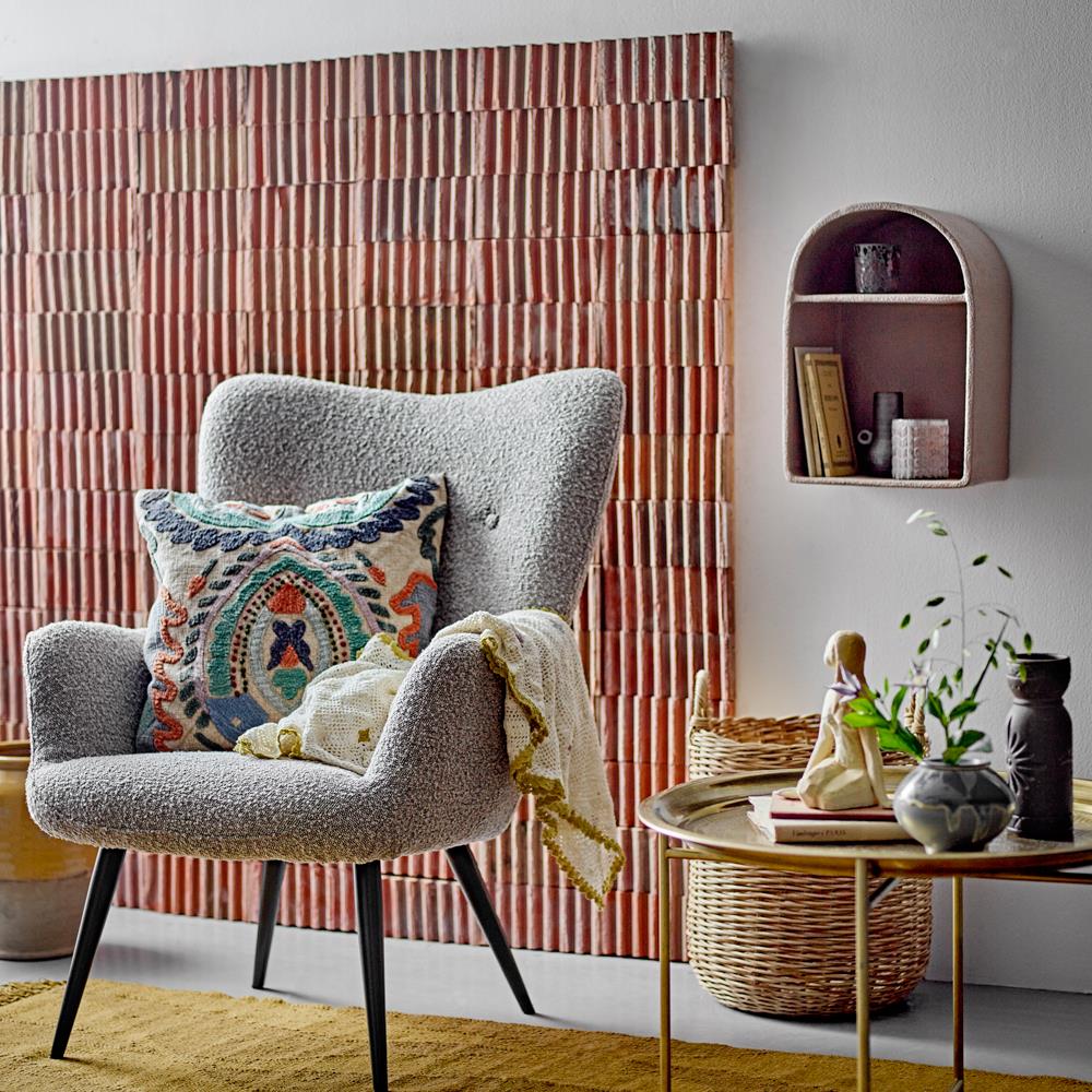 Bloomingville Tarun Deko‑Vase braun L20,5 cm aus Steingut – skulpturale Vase für Wohnzimmer