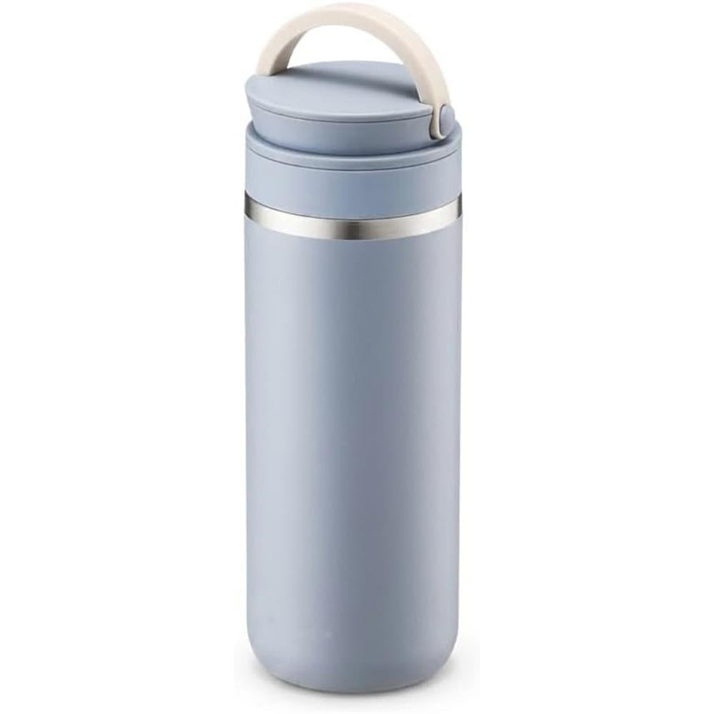 LocknLock Edelstahl Trinkflasche 475ml Blau, rutschfest, leicht, Griff