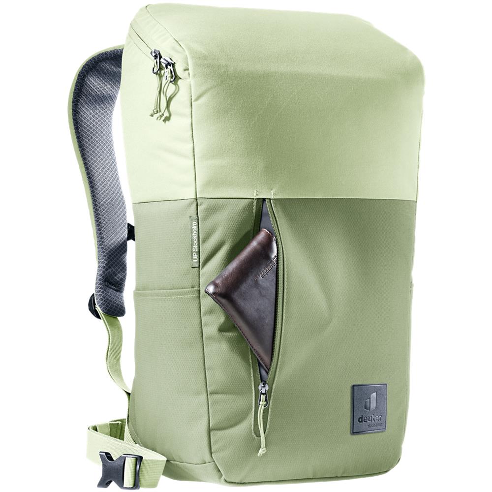 deuter UP Stockholm, Lifestyle-Rucksack, mineral-grove (grün), 22L, mit Flaschenhalter und Tabletfach