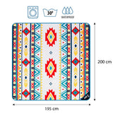 NILS CAMP Picknickdecke Aztec 195x200 cm - Outdoor Decke für Strand, Garten & Camping