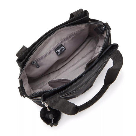 Kipling ELYSIA, mittelgroße Schultertasche, Black Noir (schwarz), Umhängetasche mit vielen Fächern