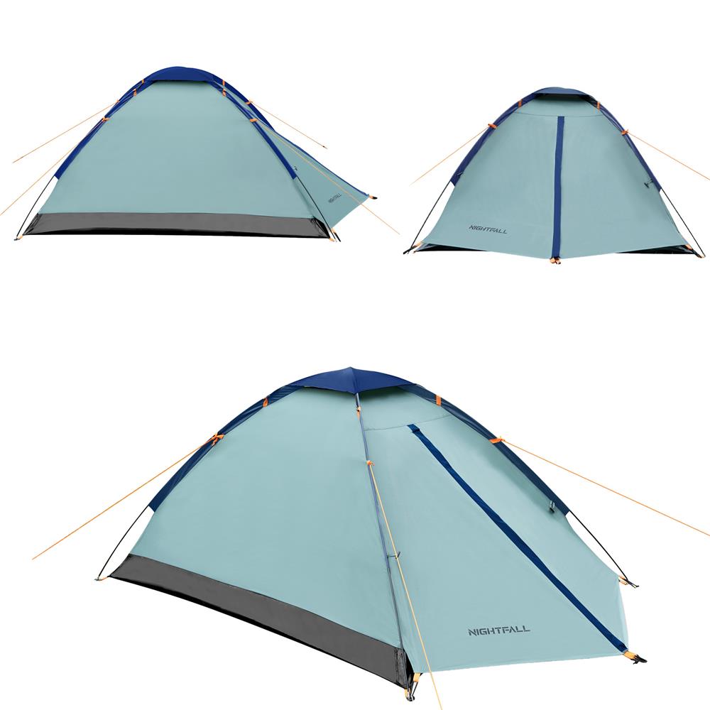 NILS CAMP Nightfall Zelt für 2 Personen in Hellblau - leichtes Campingzelt für Trekking, Berge & Outdoor