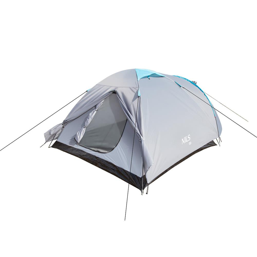 NILS CAMP Rocker Zelt für 3 Personen in Grau - Campingzelt mit Vorraum für Outdoor, Trekking & Camping