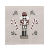 Bloomingville Jolly Weihnachtsservietten mit Nussknacker-Motiv, 20 Servietten