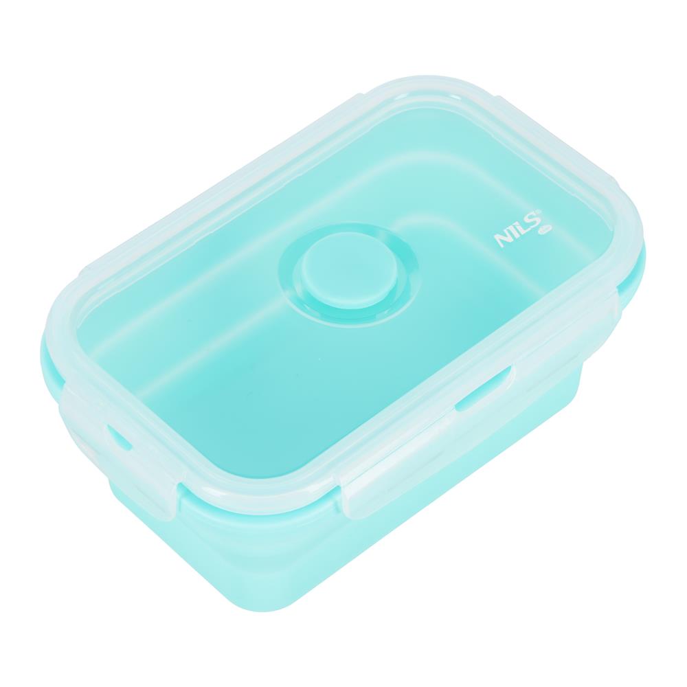 NILS CAMP faltbare Lunchbox 500 ml Silikon minzgrün für Camping Reisen Arbeit kompakt