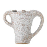 Bloomingville Ledger Vase aus Steingut in Grün – dekorative Vase fürs Wohnzimmer