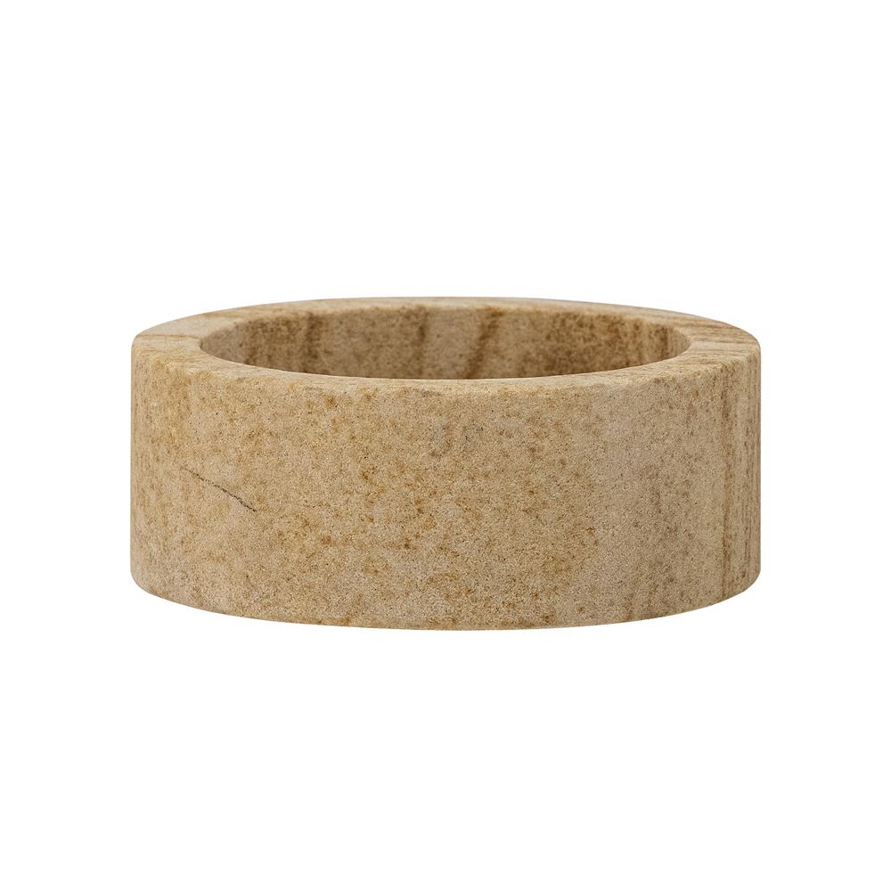 Bloomingville Dalin Kerzenhalter braun D9 cm aus Sandstein – Teelichthalter für Tischdeko & Wohnzimmer