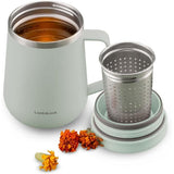 LocknLock Metro Teetasse Mint 400ml, Edelstahl, Warmhaltefunktion, Auslaufsicher, Rutschfest