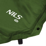 NILS CAMP selbstaufblasende Campingmatte 188 cm dunkelgrün mit Kissen Isomatte Outdoor