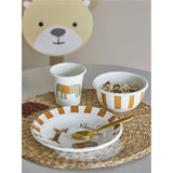 Bloomingville MINI Jesse Geschirr-Set, Orange, Eisen, 3er Set mit Teller + Schüssel + Becher
