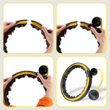 Hula Hoop Reifen mit LCD-Zähler, Magneten und Gewicht Schwarz/Gelb | HMS HHM21