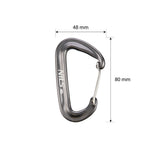 NILS CAMP Karabiner Aluminium grau bis zu 1200 kg belastbar für Outdoor Camping Reisen
