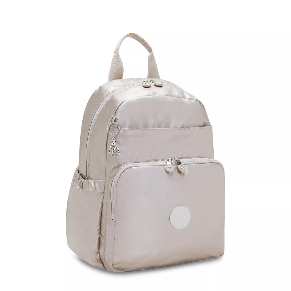 Kipling MAISIE, Wickelrucksack, Metallic Glow (beige), Babyrucksack mit Wickelauflage & Fächern