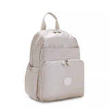 Kipling MAISIE, Wickelrucksack, Metallic Glow (beige), Babyrucksack mit Wickelauflage & Fächern