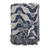 Bloomingville Santena Decke blau 160x130 cm aus recycelter Baumwolle – Wohndecke Kuscheldecke