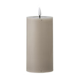 Bloomingville Ponza LED-Kerze 15 cm natur - LED Echtwachskerze mit 3D Flamme & Timer für Wohndeko