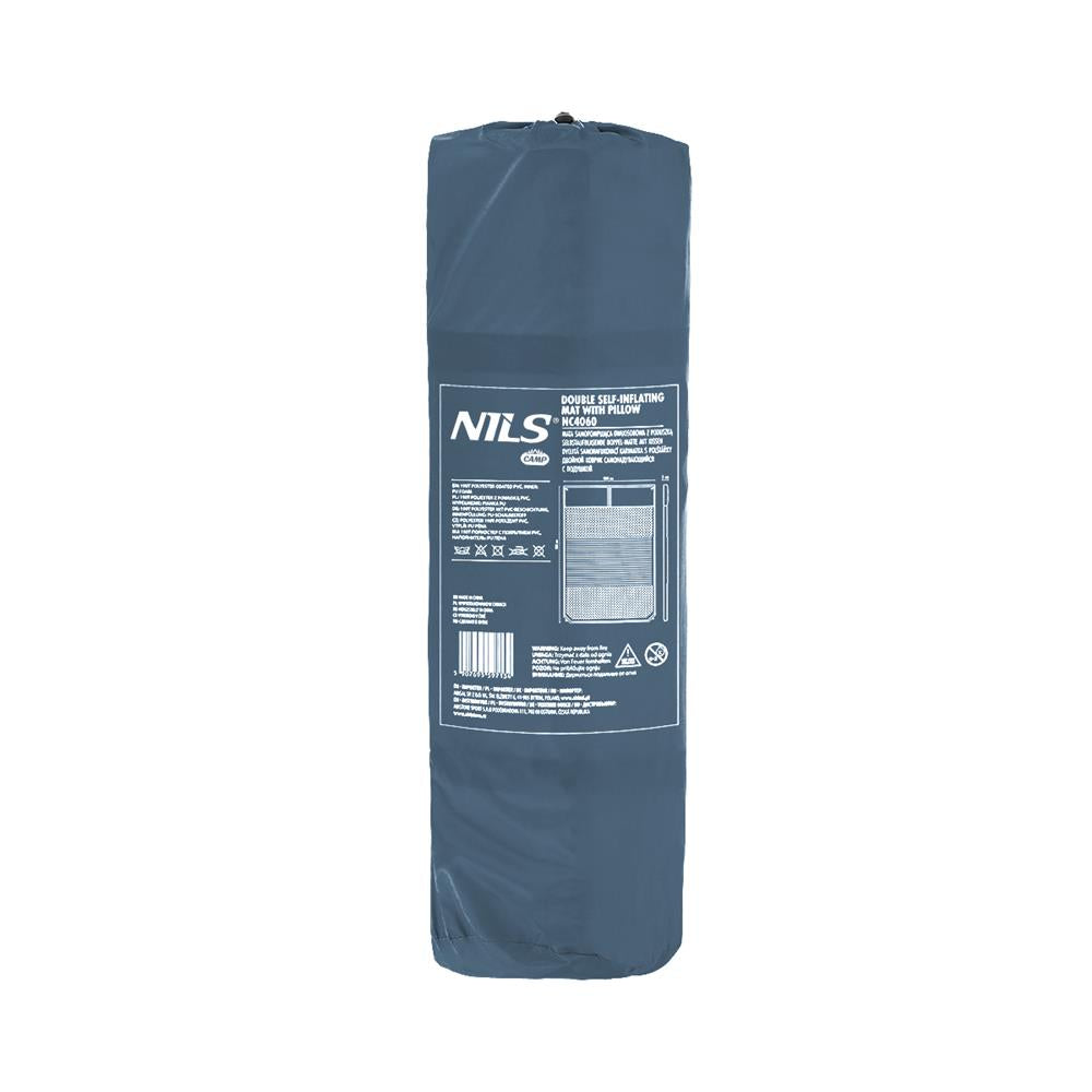 NILS CAMP selbstaufblasende Campingmatte 2 Personen 190 cm grau Isomatte Outdoor